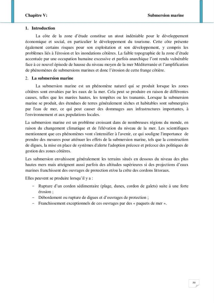 Evolution spatio-temporelle du littoral de la baie d\'El Djamila prévisions des risques et adaptation