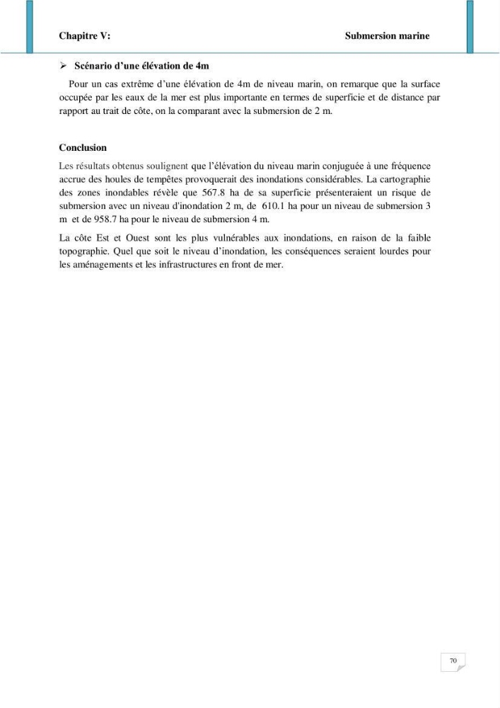 Evolution spatio-temporelle du littoral de la baie d\'El Djamila prévisions des risques et adaptation