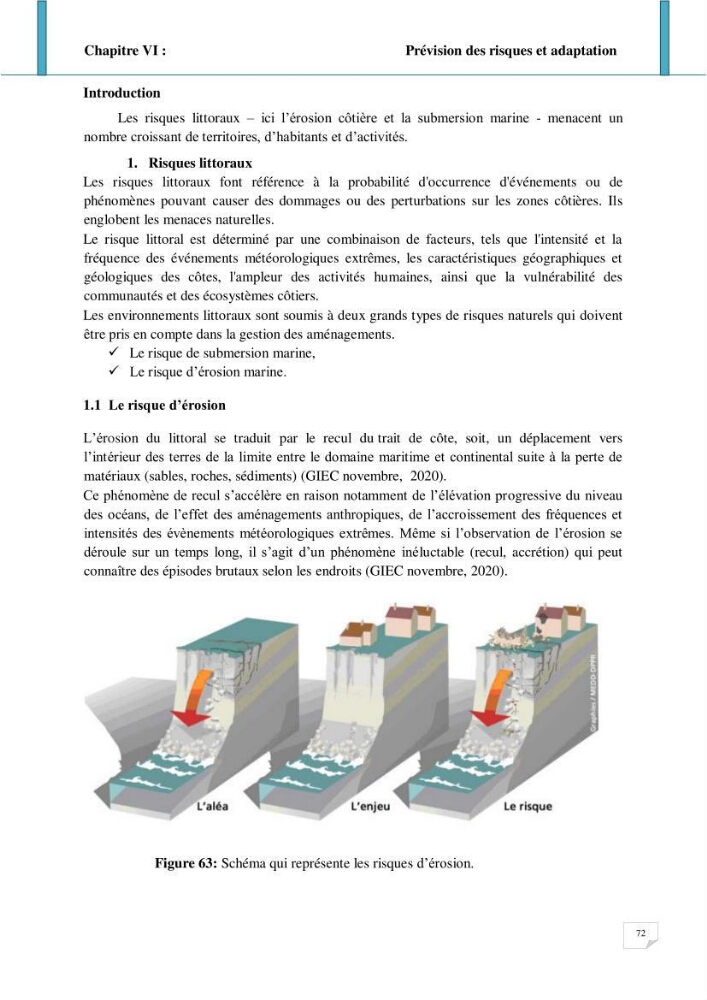 Evolution spatio-temporelle du littoral de la baie d\'El Djamila prévisions des risques et adaptation