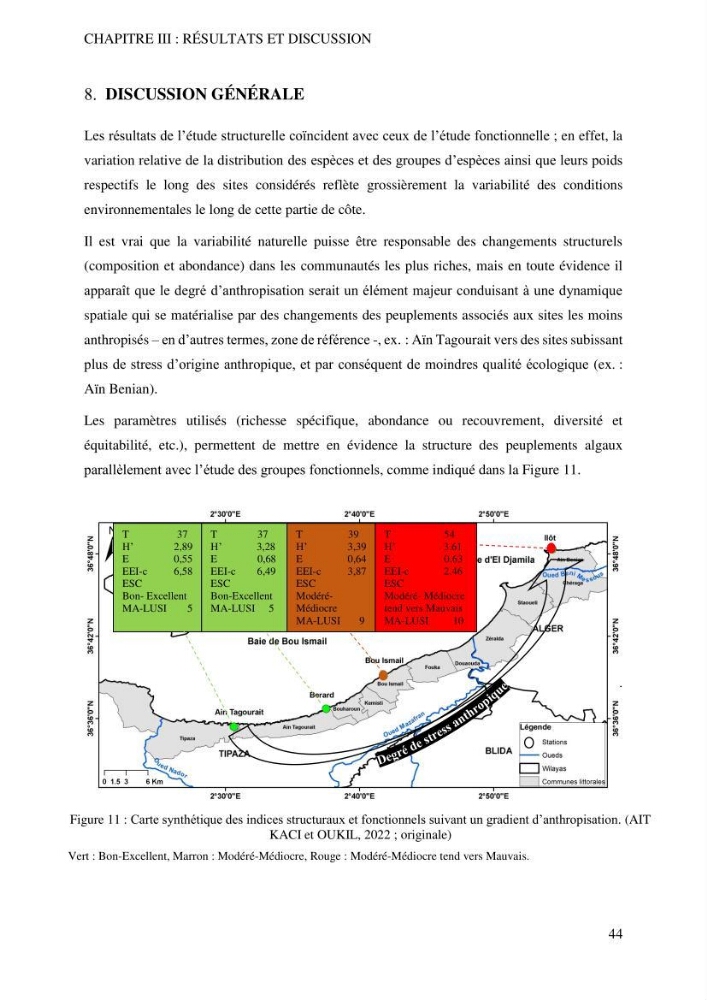 Bioévaluation de la qualité écologique des eaux marines cotières par utilisation des peuplements macroalgaux