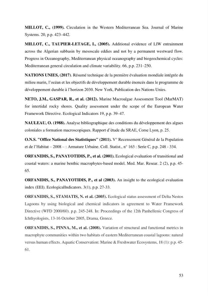 Bioévaluation de la qualité écologique des eaux marines cotières par utilisation des peuplements macroalgaux
