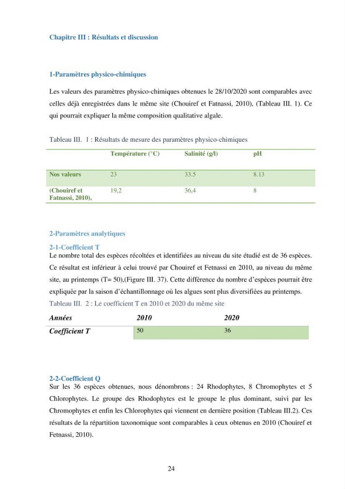 Etude des algues marines de la région de Tipaza :taxonomie et mise en évidence des espèces à intérêt aquacole