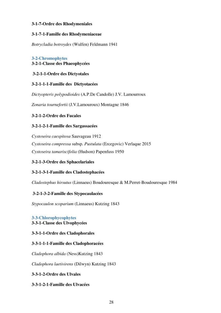 Etude des algues marines de la région de Tipaza :taxonomie et mise en évidence des espèces à intérêt aquacole