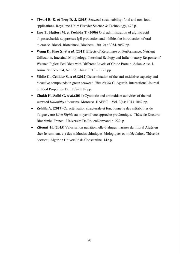 Etude des algues marines de la région de Tipaza :taxonomie et mise en évidence des espèces à intérêt aquacole