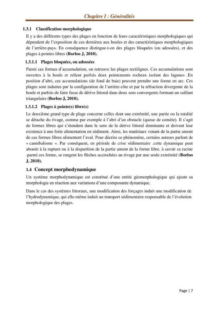 Modélisation Numérique de la morphodynamique sédimentaire et de la cinématique du trait de côte Chenoua plage, willaya de Tipaza.: