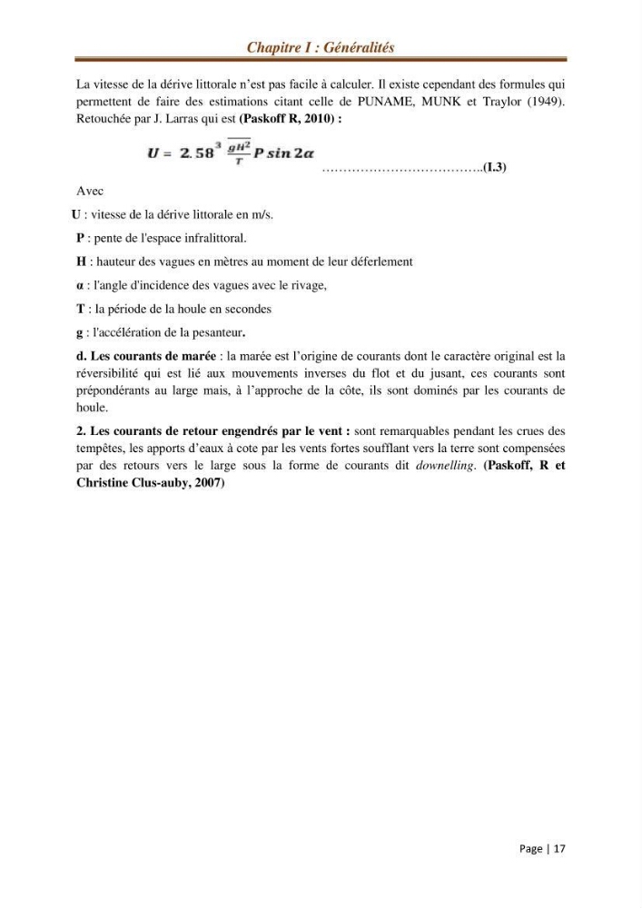 Modélisation Numérique de la morphodynamique sédimentaire et de la cinématique du trait de côte Chenoua plage, willaya de Tipaza.: