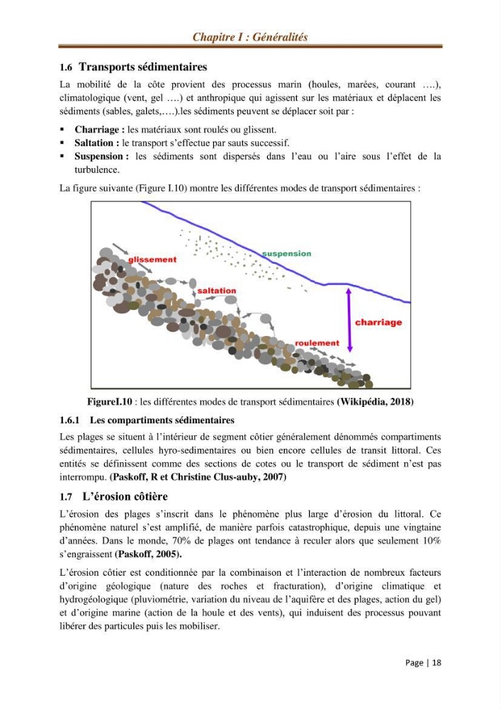 Modélisation Numérique de la morphodynamique sédimentaire et de la cinématique du trait de côte Chenoua plage, willaya de Tipaza.: