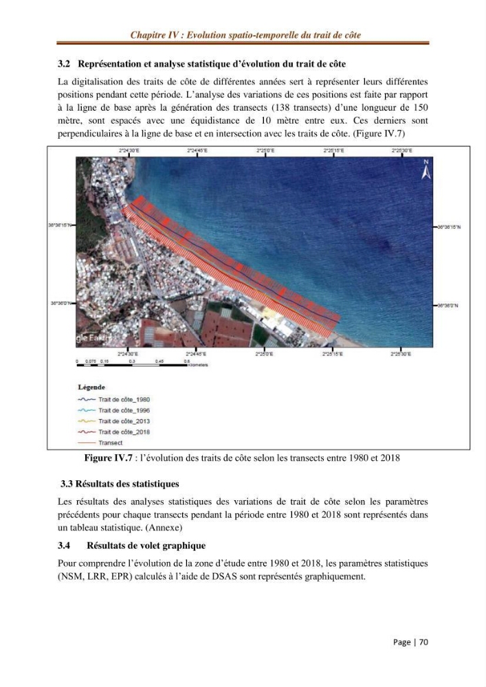 Modélisation Numérique de la morphodynamique sédimentaire et de la cinématique du trait de côte Chenoua plage, willaya de Tipaza.:
