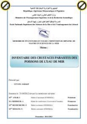 Inventaire des crustaces parasites des poissons de l'eau de mer: