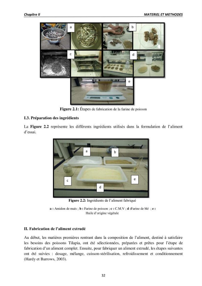 Alimentation des poissons Tilapia au stade juvénile à base d’un aliment fabriqué avec des ressources locales