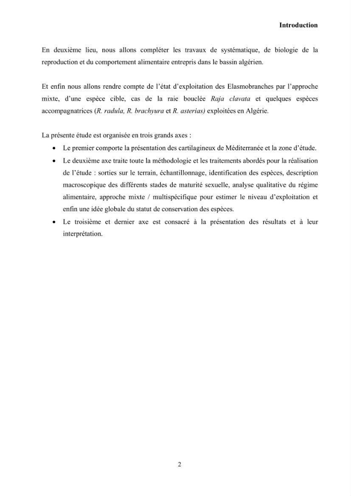 Contribution à l’actualisation de l’inventaire des Chondrichthyens exploités dans les côtes algériennes: biologie de reproduction, régime alimentaire et exploitation de quelques représentants.
