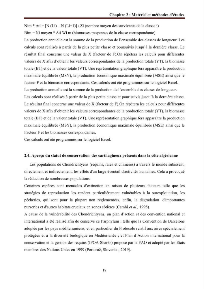 Contribution à l’actualisation de l’inventaire des Chondrichthyens exploités dans les côtes algériennes: biologie de reproduction, régime alimentaire et exploitation de quelques représentants.