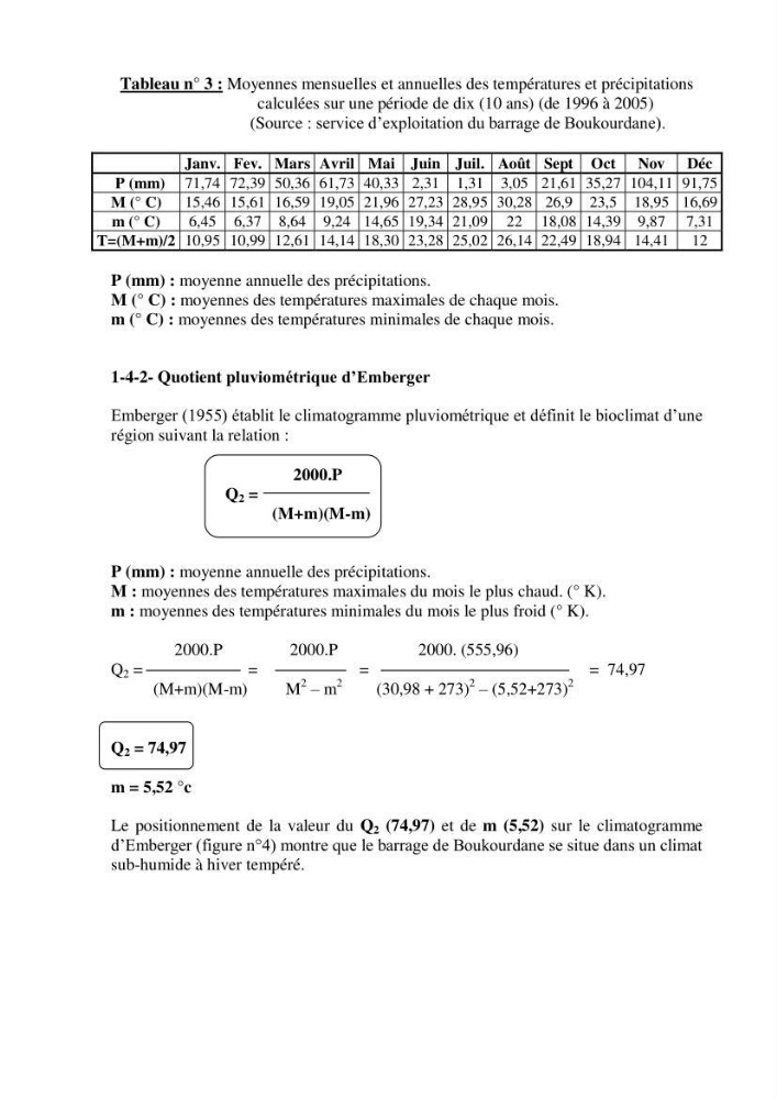 Etude hydrobiologique du barrage de Boukourdane (wilaya de Tipaza)