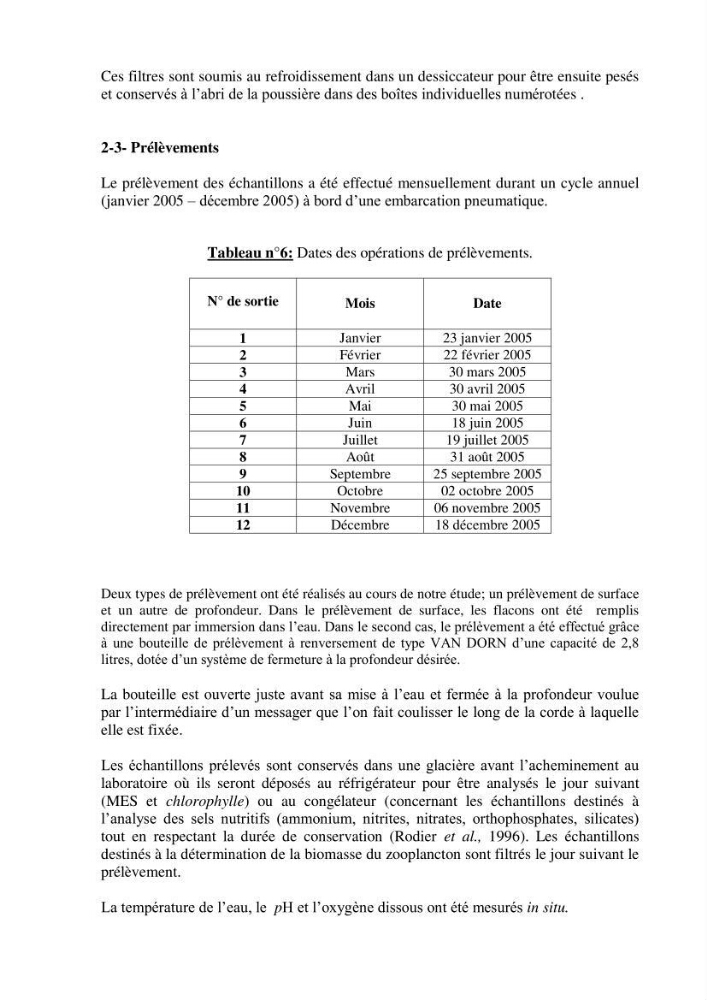 Etude hydrobiologique du barrage de Boukourdane (wilaya de Tipaza)
