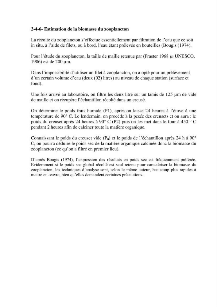Etude hydrobiologique du barrage de Boukourdane (wilaya de Tipaza)
