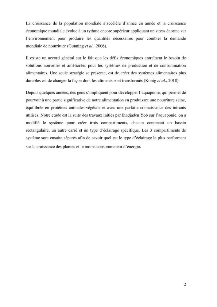 Suivi d\'un systeme d\'élevage en aquaponie en Algèrie