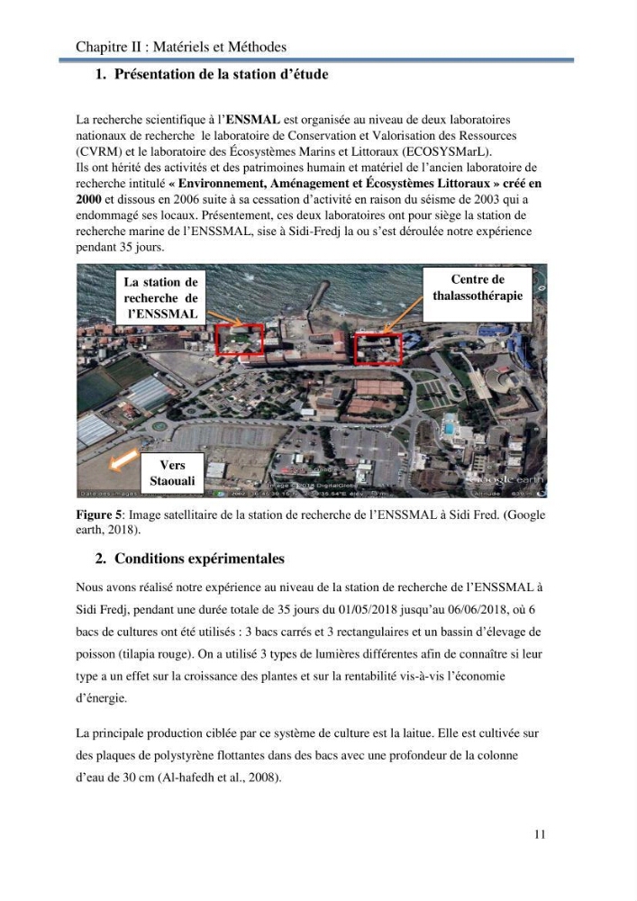 Suivi d\'un systeme d\'élevage en aquaponie en Algèrie