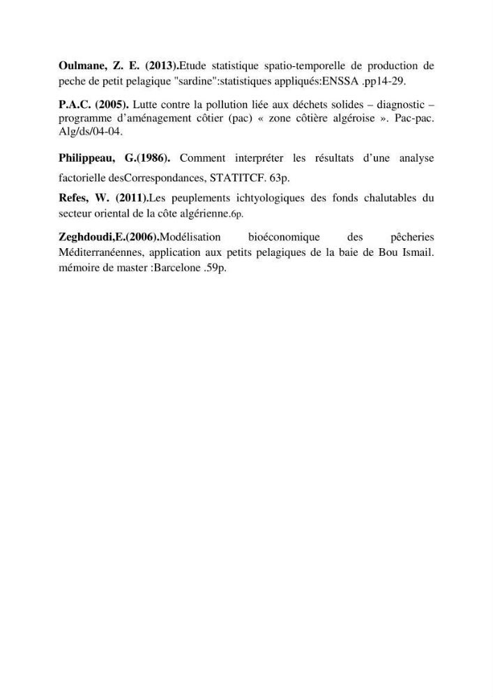 La commercialisation des produits de la pêche dans la baie de Bou Ismail:
