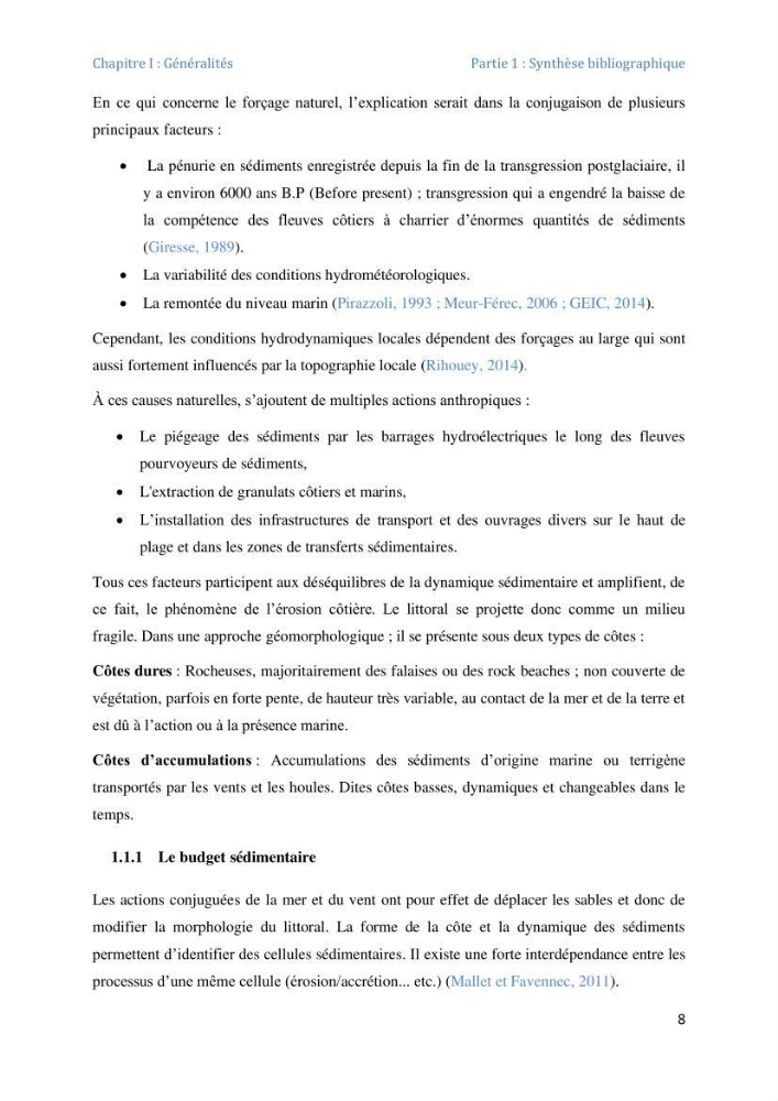 Etude et evaluation de la vulnerabilité des systèmes cotiers dans la région Algéroise