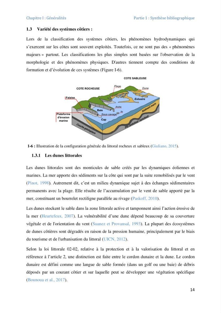 Etude et evaluation de la vulnerabilité des systèmes cotiers dans la région Algéroise