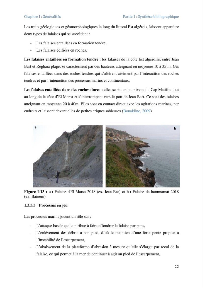 Etude et evaluation de la vulnerabilité des systèmes cotiers dans la région Algéroise