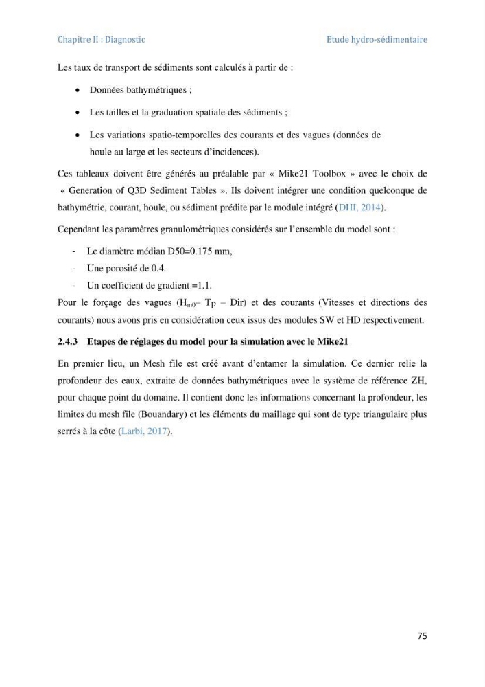 Etude et evaluation de la vulnerabilité des systèmes cotiers dans la région Algéroise