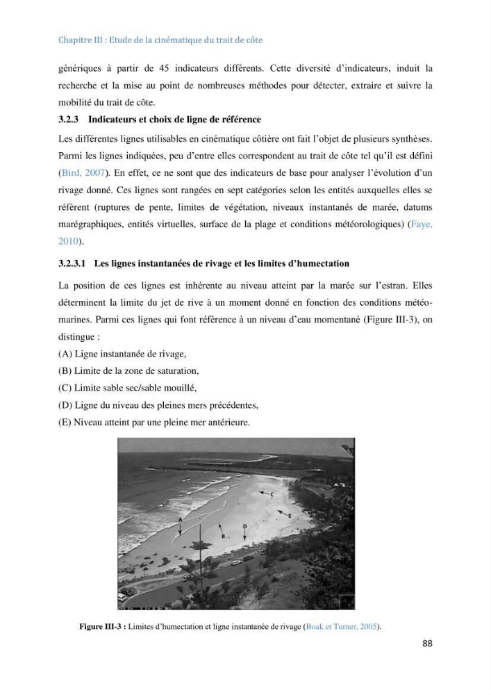 Etude et evaluation de la vulnerabilité des systèmes cotiers dans la région Algéroise