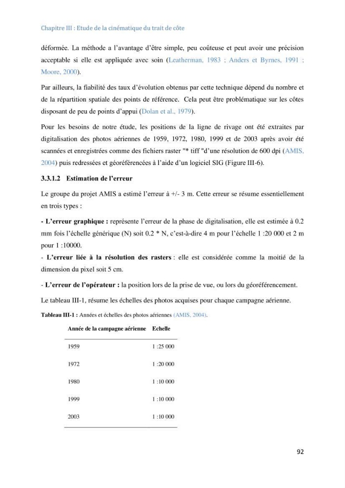 Etude et evaluation de la vulnerabilité des systèmes cotiers dans la région Algéroise