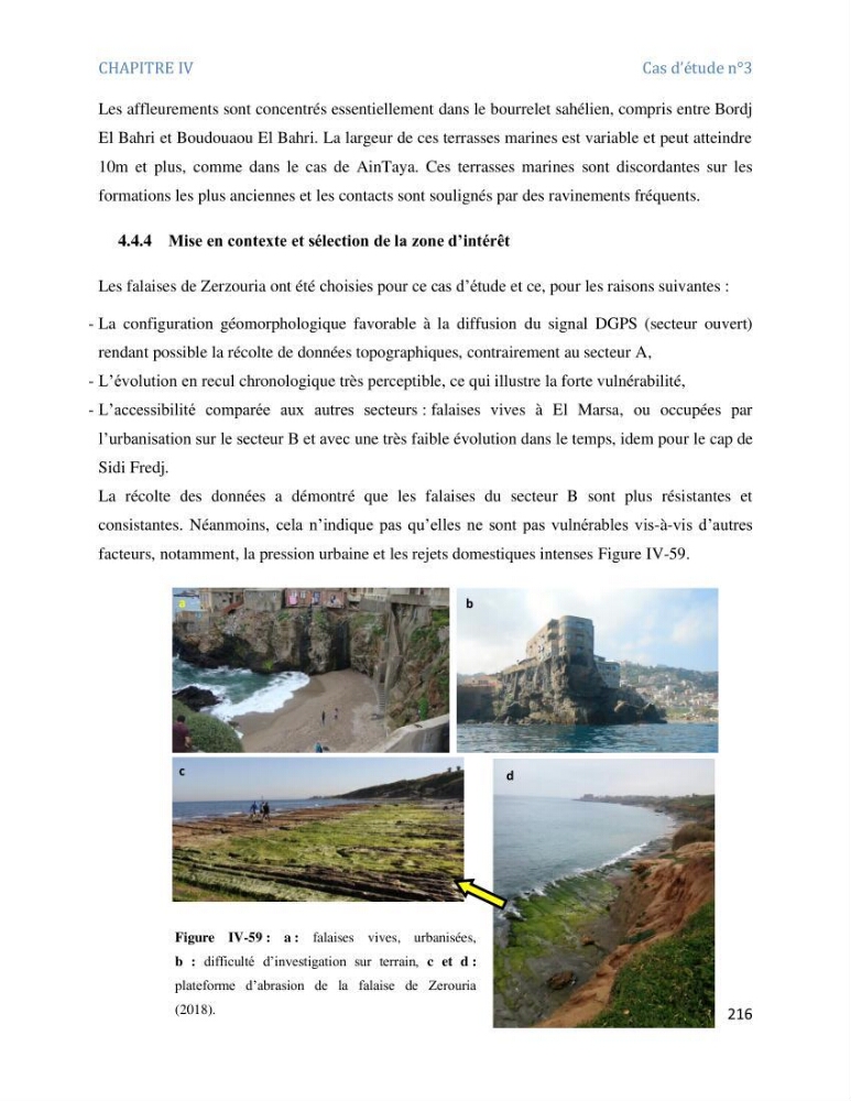 Etude et evaluation de la vulnerabilité des systèmes cotiers dans la région Algéroise