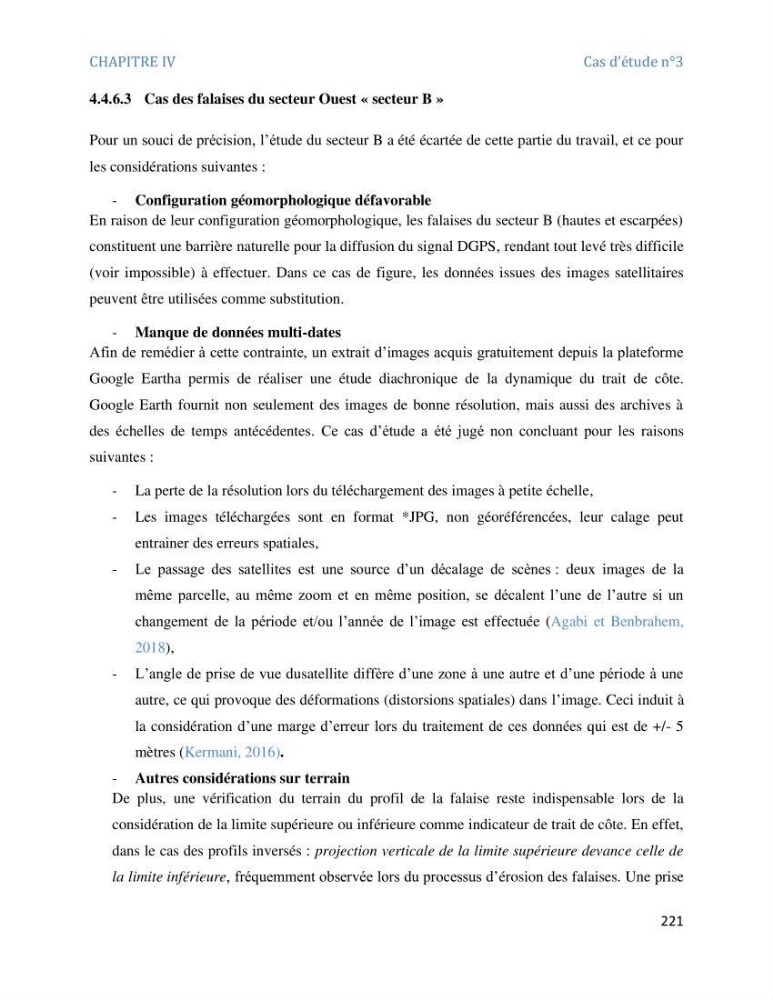 Etude et evaluation de la vulnerabilité des systèmes cotiers dans la région Algéroise