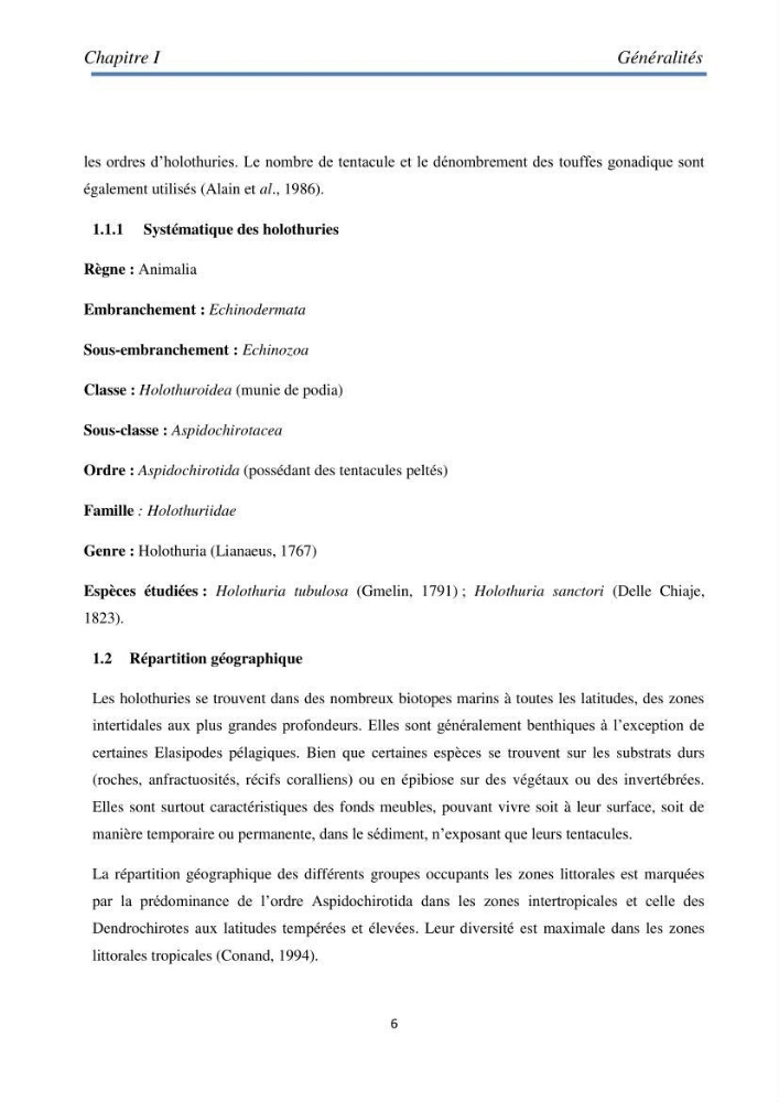 Essai d\'élevage du concombre de mer