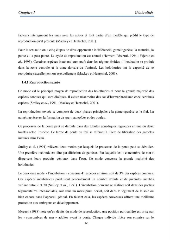 Essai d\'élevage du concombre de mer