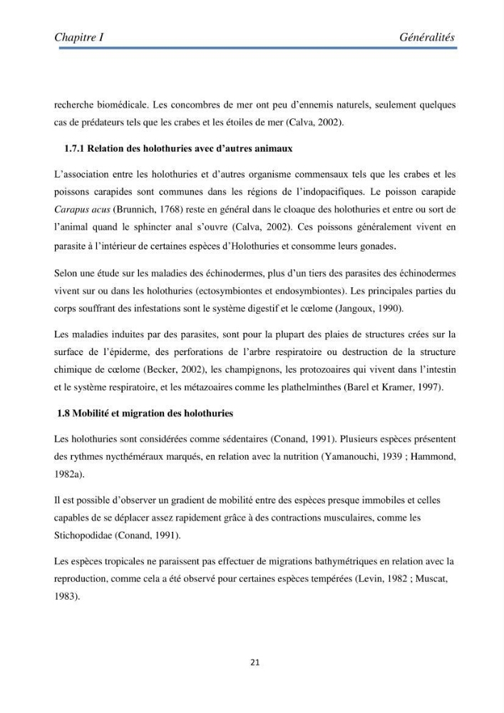 Essai d\'élevage du concombre de mer