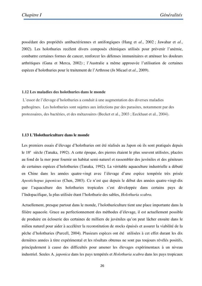Essai d\'élevage du concombre de mer