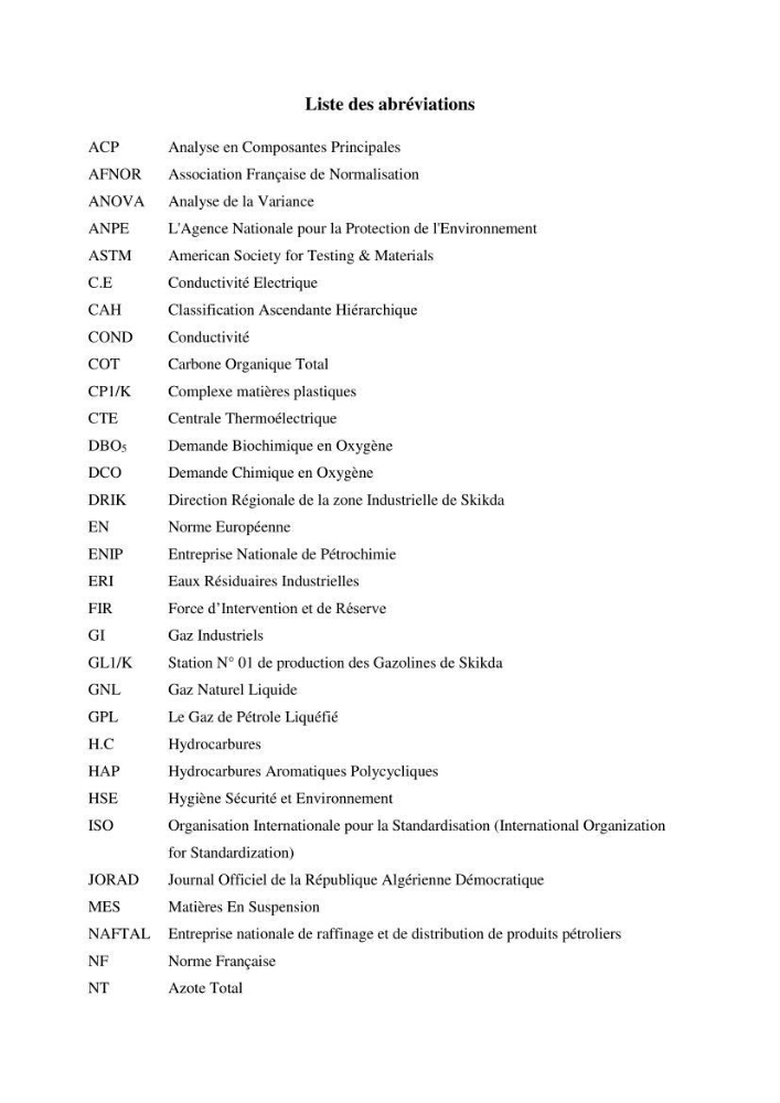 Suivi environnemental de la qualité des eaux adjacentes à une station de production pétrochimique (cas de Skikda,Est du bassin Algerien):
