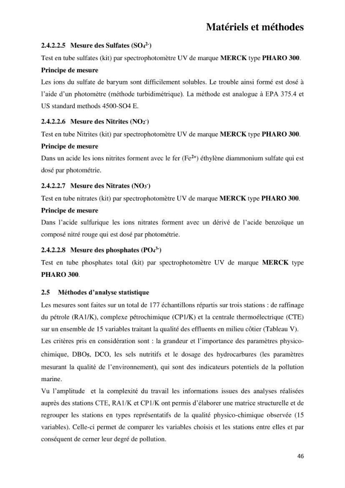 Suivi environnemental de la qualité des eaux adjacentes à une station de production pétrochimique (cas de Skikda,Est du bassin Algerien):
