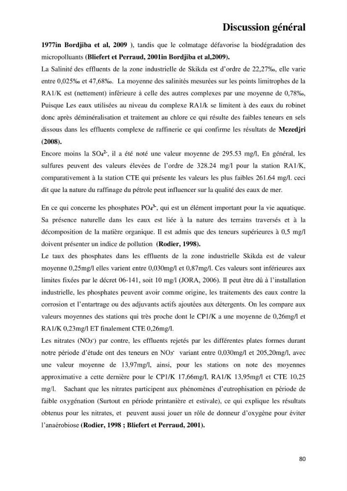 Suivi environnemental de la qualité des eaux adjacentes à une station de production pétrochimique (cas de Skikda,Est du bassin Algerien):