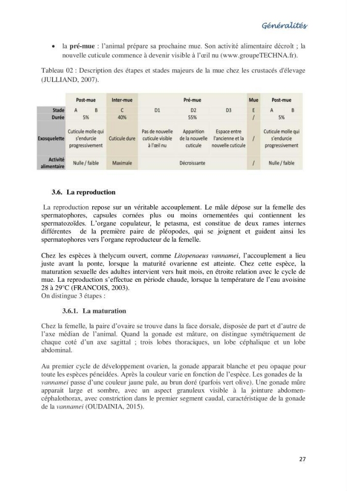 Caracterisation de l\'elevage de la crevette Litopenaeus vannamei ( boone,1931) Ferme Pilote la marsa (Skikda)