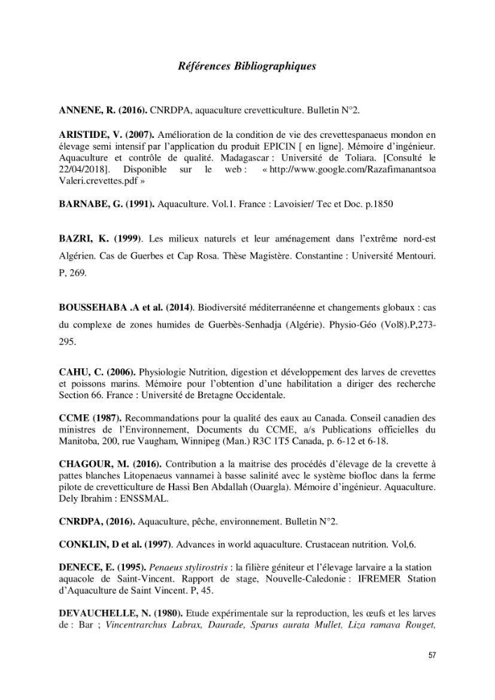 Caracterisation de l\'elevage de la crevette Litopenaeus vannamei ( boone,1931) Ferme Pilote la marsa (Skikda)