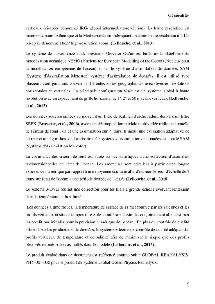 L’utilisation des données in-situ pour l’évaluation des produits CMEMS (physiques et biogéochimiques) dans le bassin Algérien.