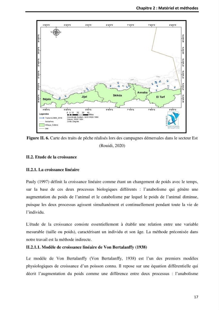 Etude comparative d’Age et de croissance de l’espèce Pagellus acarne (Risso, 1827) dans les trois secteurs géographiques du littoral Algérien.: