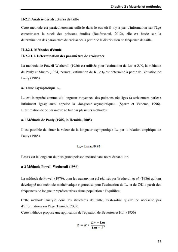 Etude comparative d’Age et de croissance de l’espèce Pagellus acarne (Risso, 1827) dans les trois secteurs géographiques du littoral Algérien.: