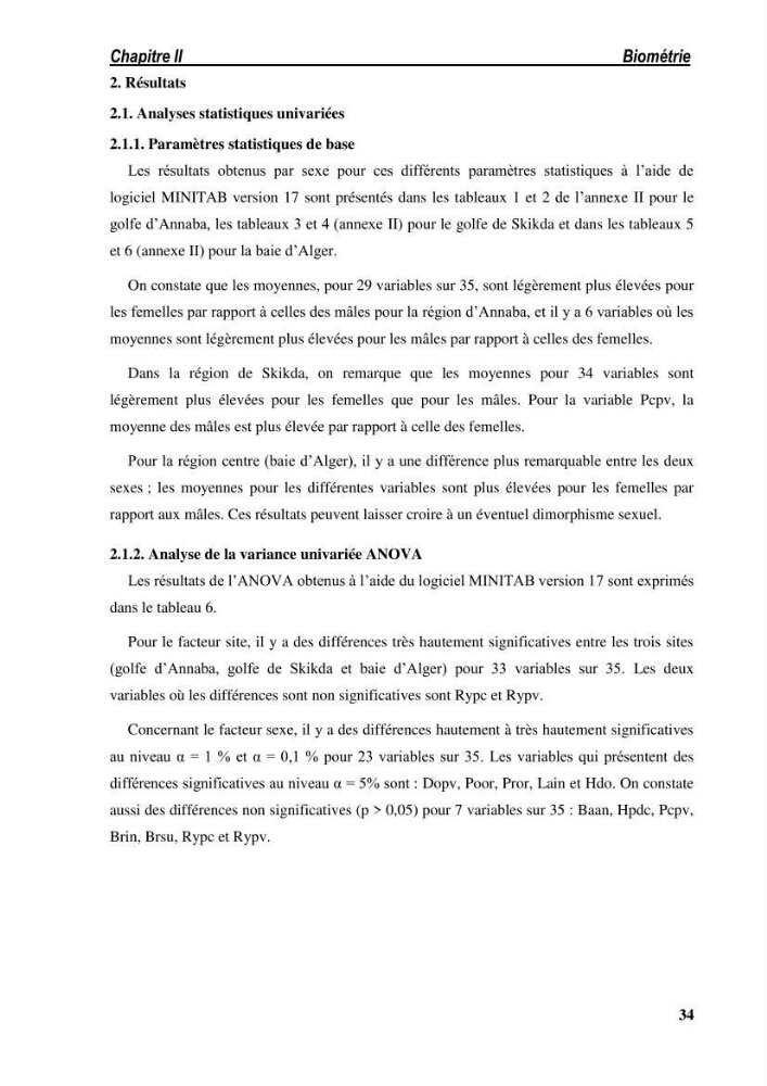 Ecologie, biologie, morphométrie et exploitation de la daurade royale Sparus aurata Linné, 1758 dans la région de SKIKDA.: