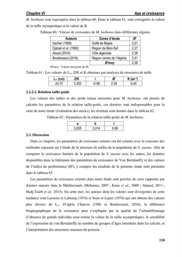 Ecologie, biologie, morphométrie et exploitation de la daurade royale Sparus aurata Linné, 1758 dans la région de SKIKDA.: