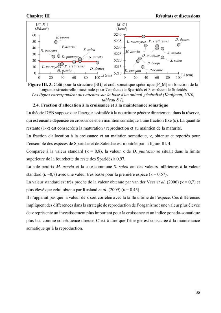 Estimation des paramètres du modèle bioénergétique DEB (Dynamic Energy Budget) pour étudier la croissance et la reproduction de quelques espèces de Sparidae et de Soleidae des côtes algériennes.