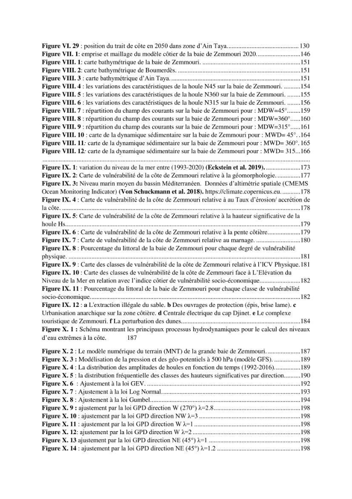 processus mis en Jeu dans l\'évolution Miorpho-dynamique de la baie zemmouri: Modélisation Hydro-Sédimentaire et cinématique du trait de Côte.