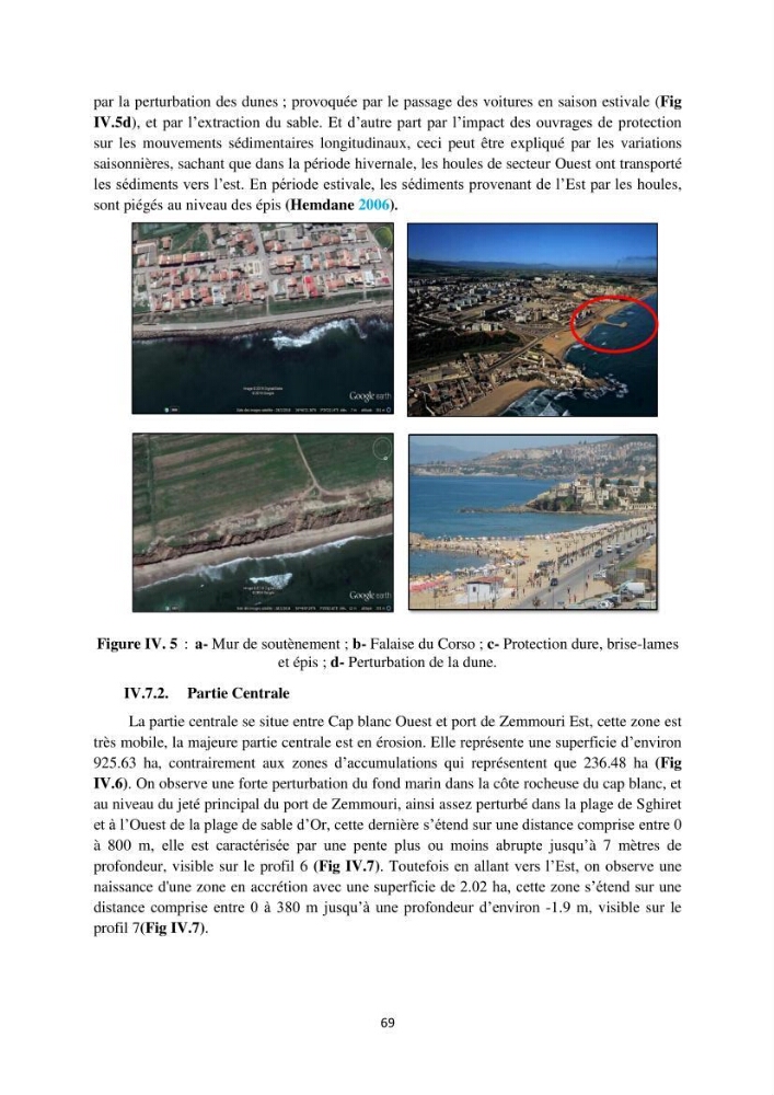 processus mis en Jeu dans l\'évolution Miorpho-dynamique de la baie zemmouri: Modélisation Hydro-Sédimentaire et cinématique du trait de Côte.
