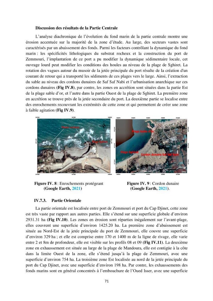 processus mis en Jeu dans l\'évolution Miorpho-dynamique de la baie zemmouri: Modélisation Hydro-Sédimentaire et cinématique du trait de Côte.