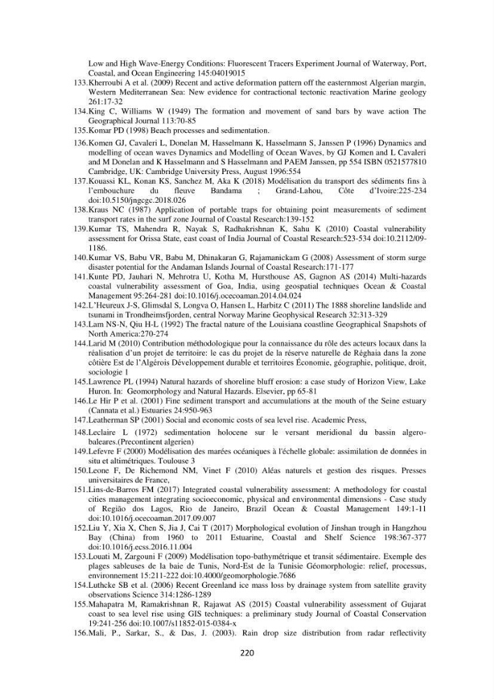 processus mis en Jeu dans l\'évolution Miorpho-dynamique de la baie zemmouri: Modélisation Hydro-Sédimentaire et cinématique du trait de Côte.