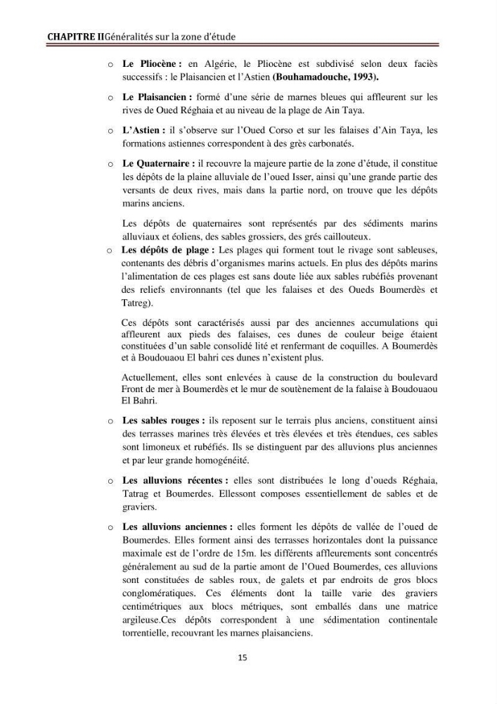 Modélisation de la dynamique et la cinématique à multi échelles du trait de côte et évaluation des zones à risques du littoral centre Algérien : Baie de Zemmouri